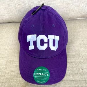 TCU, Purple with White Lettering Twill Hat